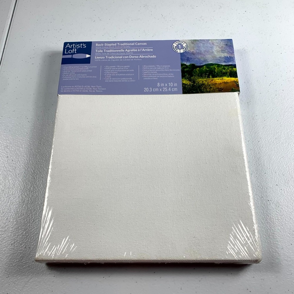 Artist's Loft Back-Stapled Traditional Canvas 8x10" 100% Cotton Archival Quality